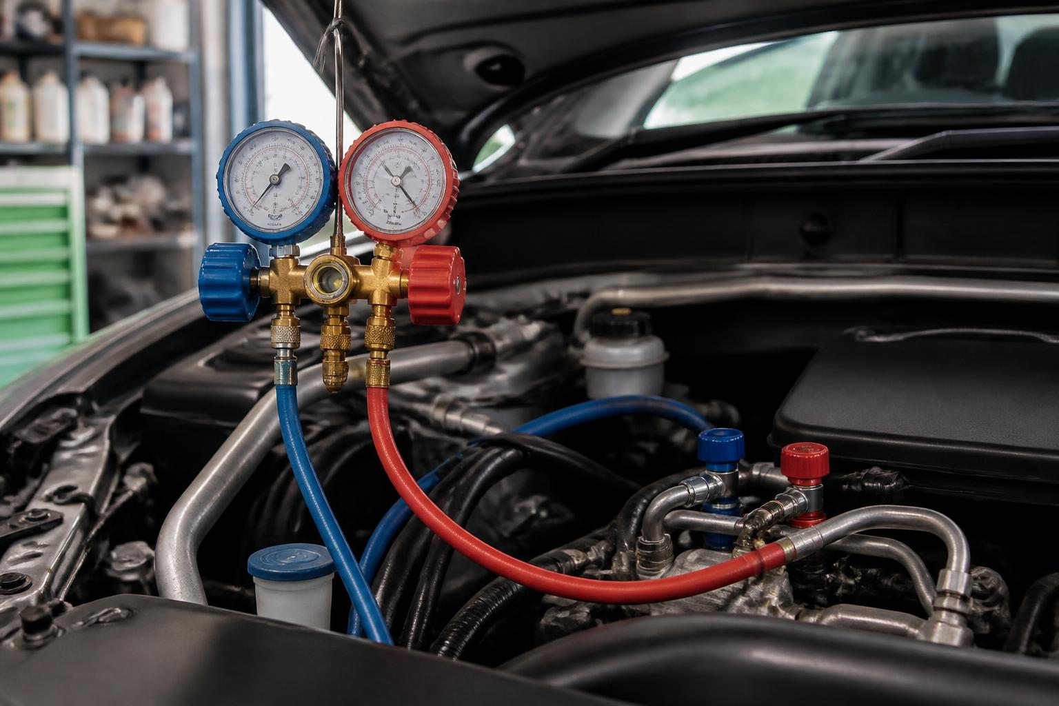 AC gauges connected under the hood